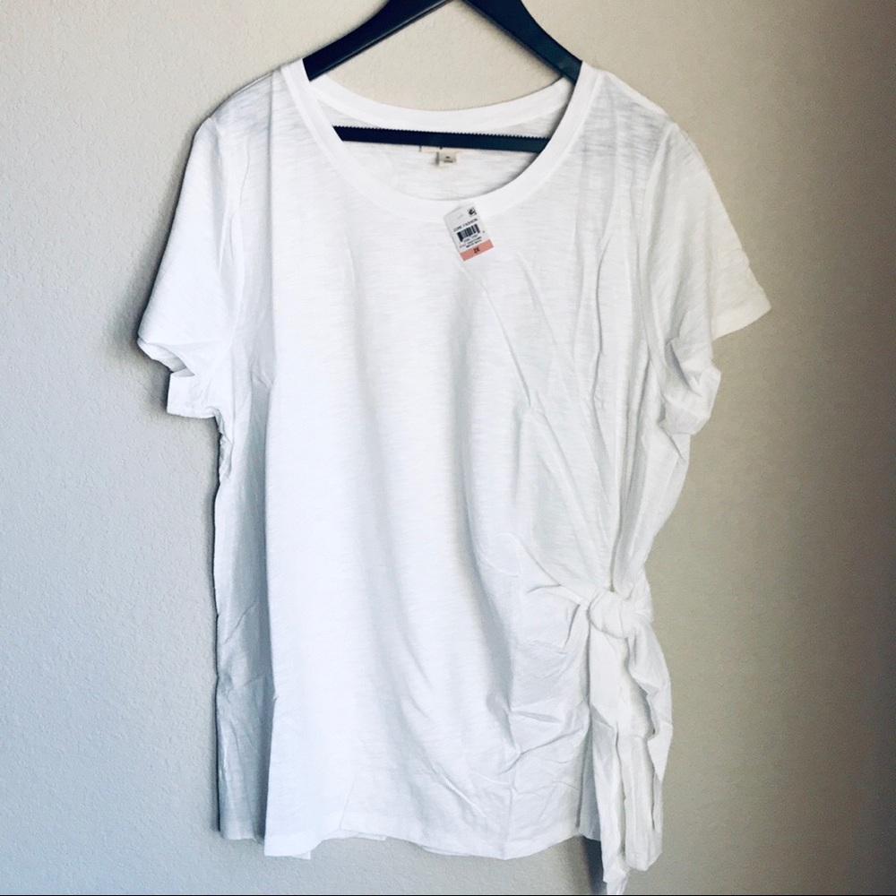 Style & Co Winter White Tie Front Blouse size 2X
